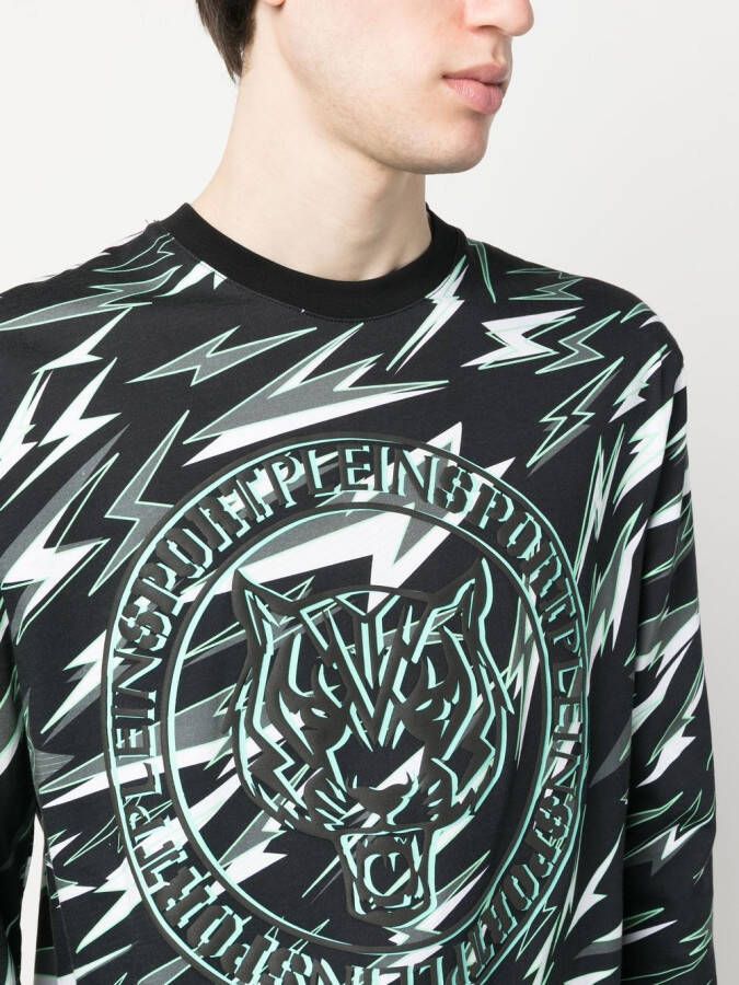 Plein Sport T-shirt met bliksemprint Zwart