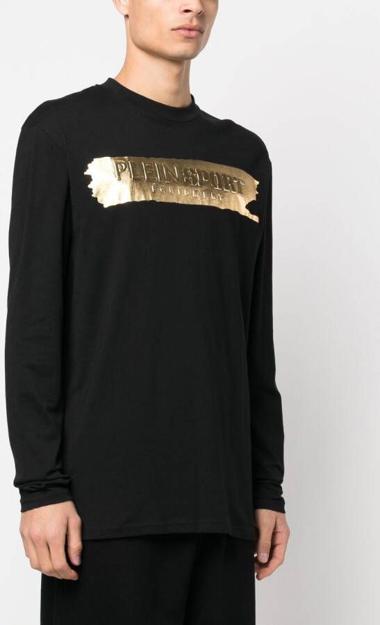 Plein Sport T-shirt met logo-reliëf Zwart