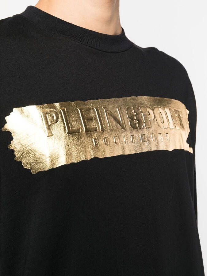 Plein Sport T-shirt met logo-reliëf Zwart