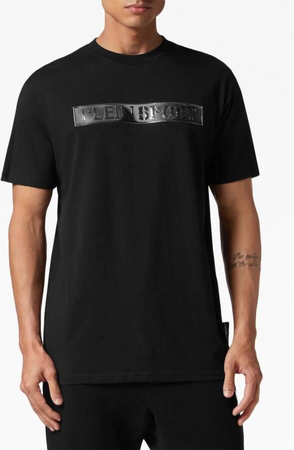 Plein Sport T-shirt met logopatch Zwart