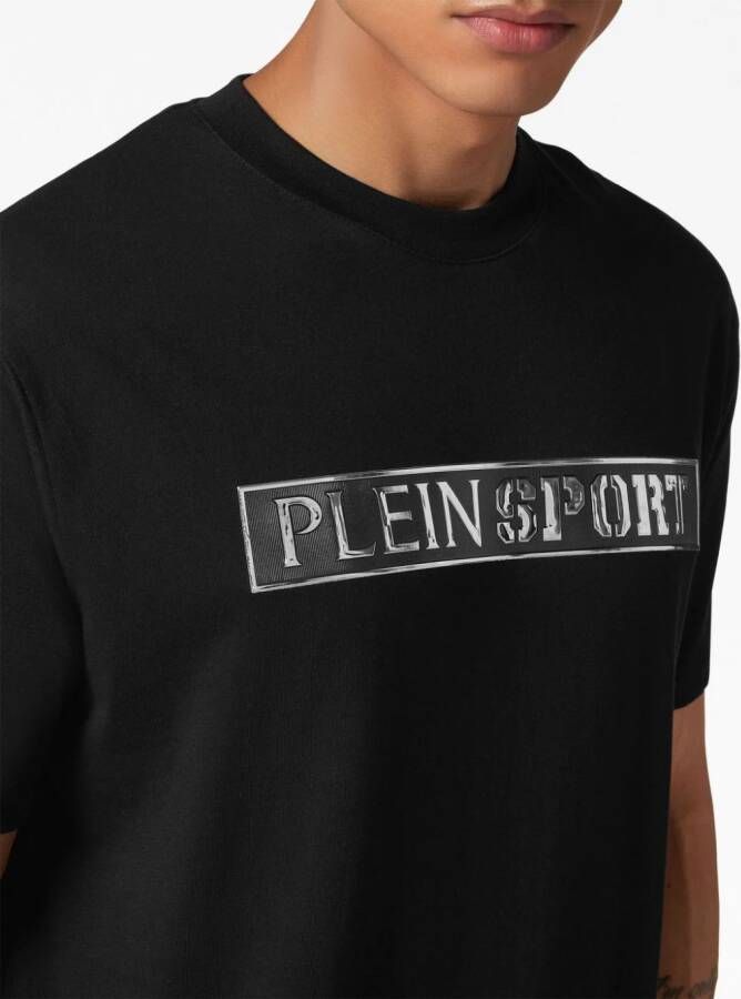 Plein Sport T-shirt met logopatch Zwart
