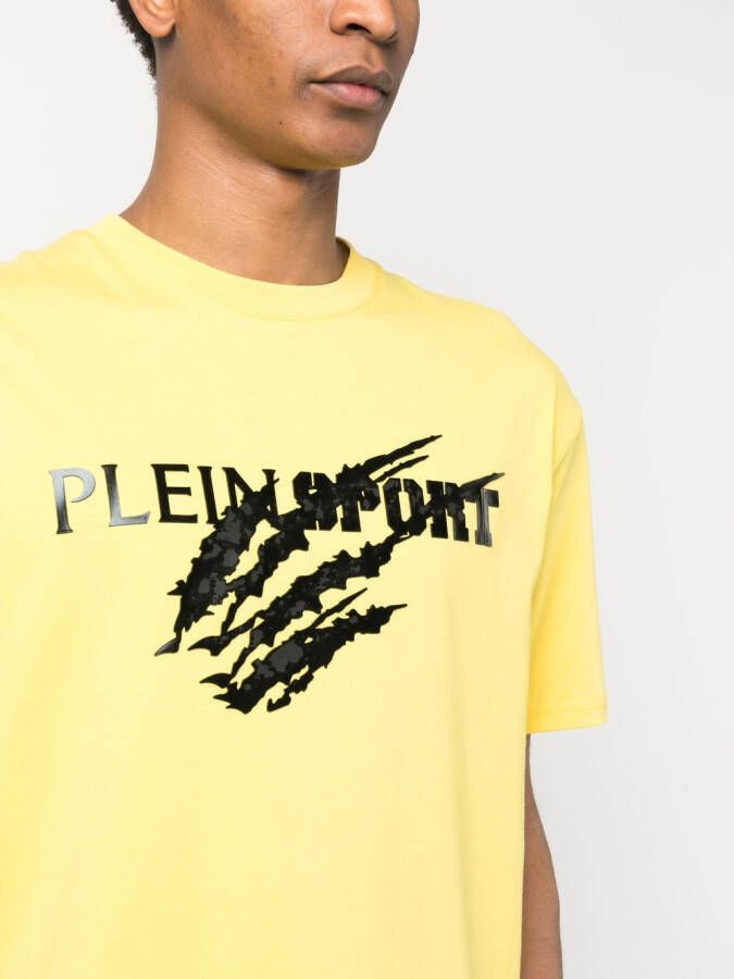 Plein Sport T-shirt met logoprint Geel