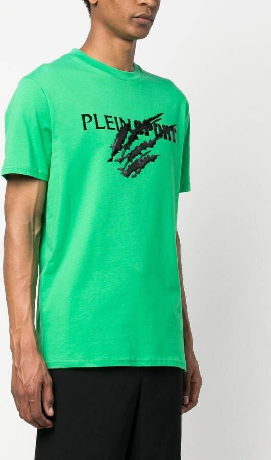 Plein Sport T-shirt met logoprint Groen