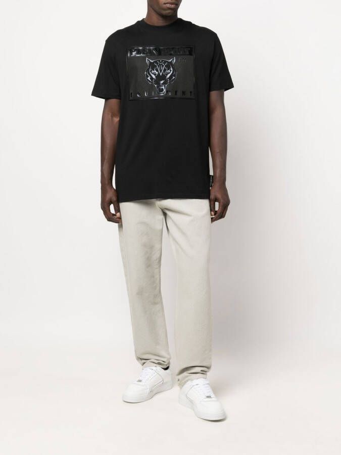 Plein Sport T-shirt met logoprint Zwart
