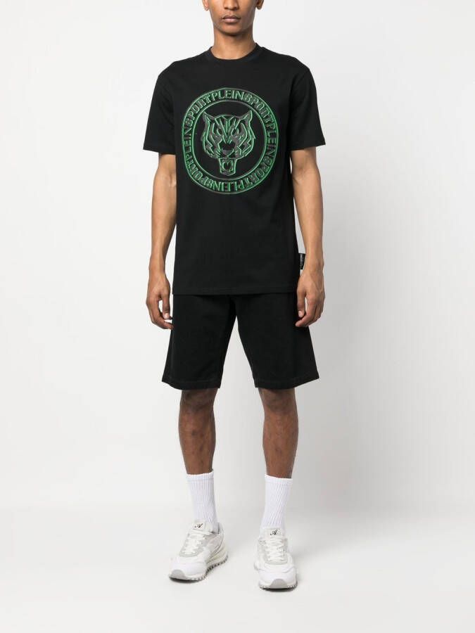 Plein Sport T-shirt met logoprint Zwart