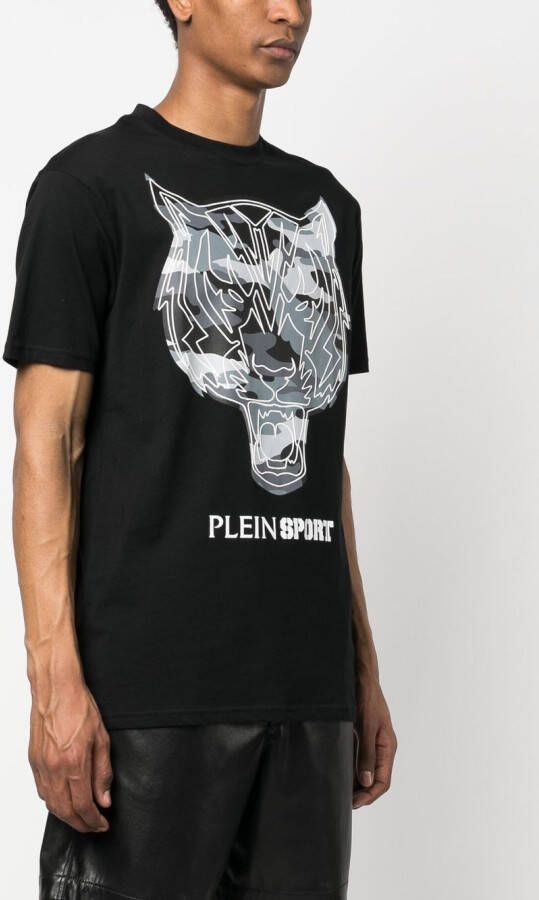 Plein Sport T-shirt met logoprint Zwart