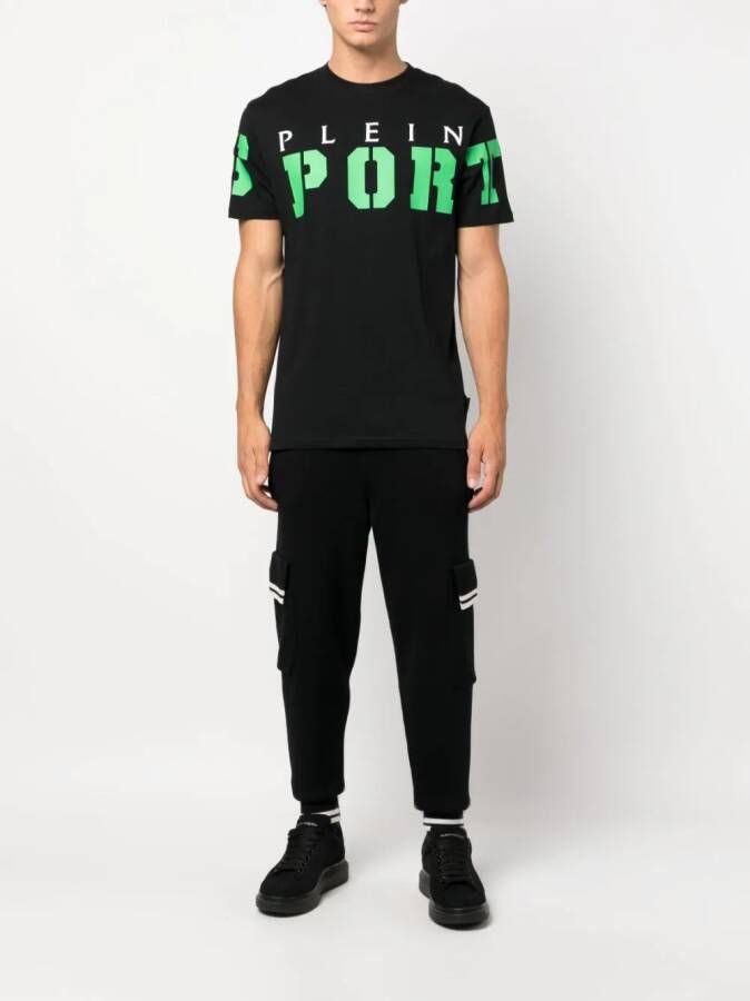 Plein Sport T-shirt met logoprint Zwart