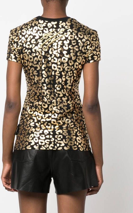 Plein Sport T-shirt met luipaardprint Zwart