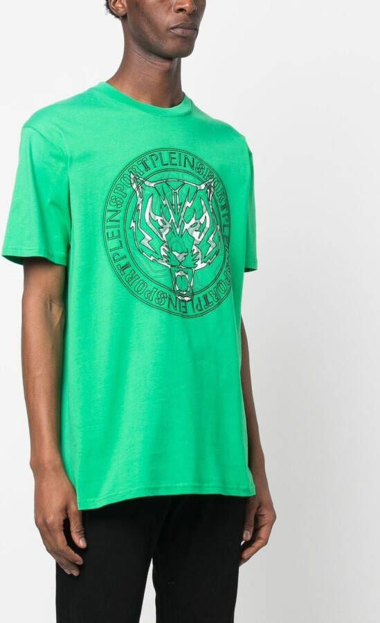 Plein Sport T-shirt met ronde hals Groen