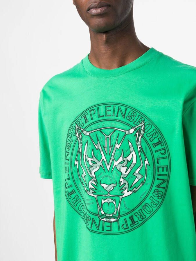 Plein Sport T-shirt met ronde hals Groen