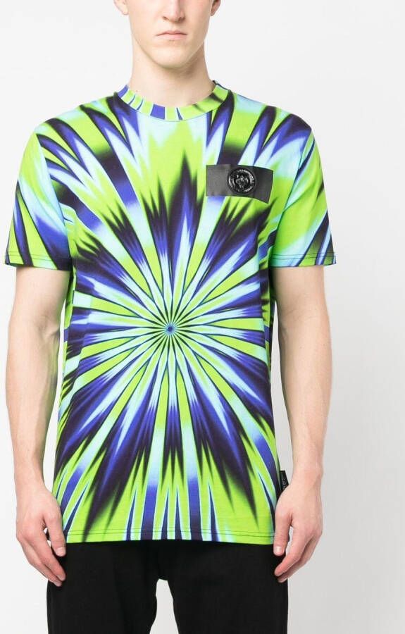Plein Sport T-shirt met tie-dye print Groen