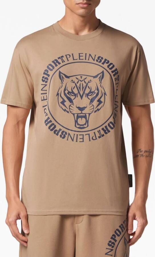Plein Sport T-shirt met tijgerprint Beige
