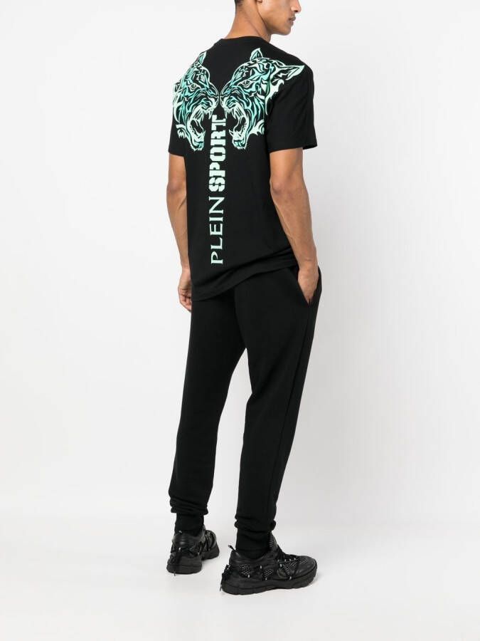 Plein Sport T-shirt met tijgerprint Zwart