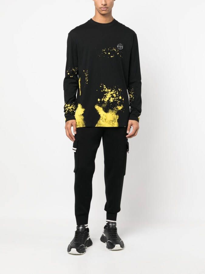 Plein Sport T-shirt met verfprint Zwart