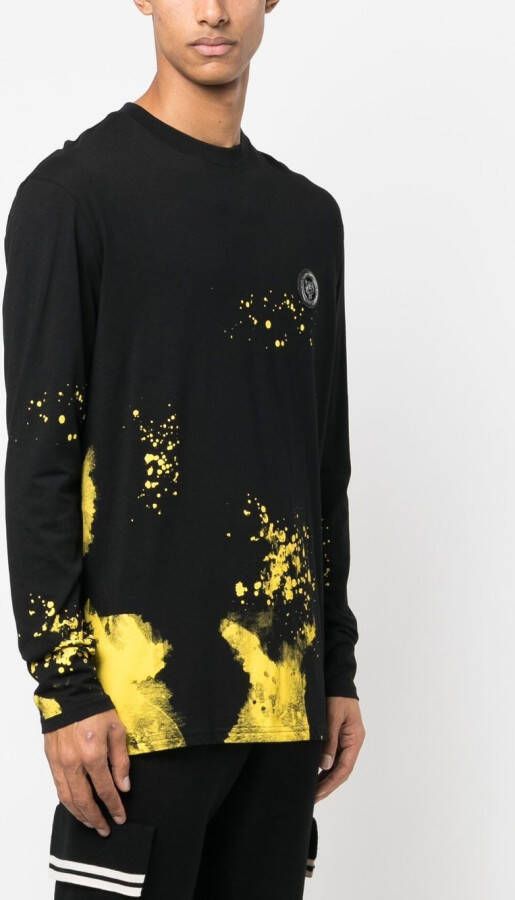 Plein Sport T-shirt met verfprint Zwart