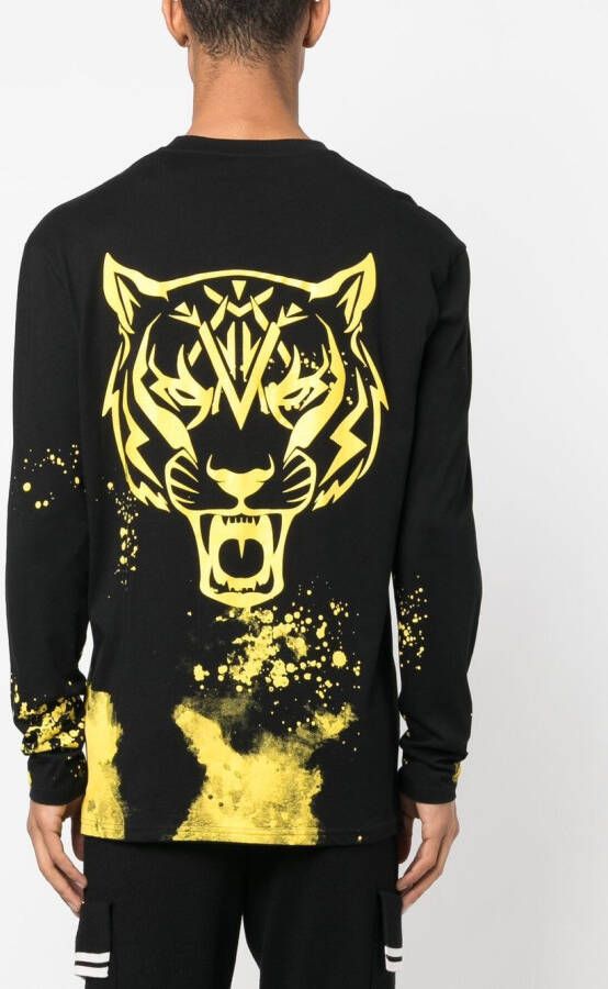 Plein Sport T-shirt met verfprint Zwart