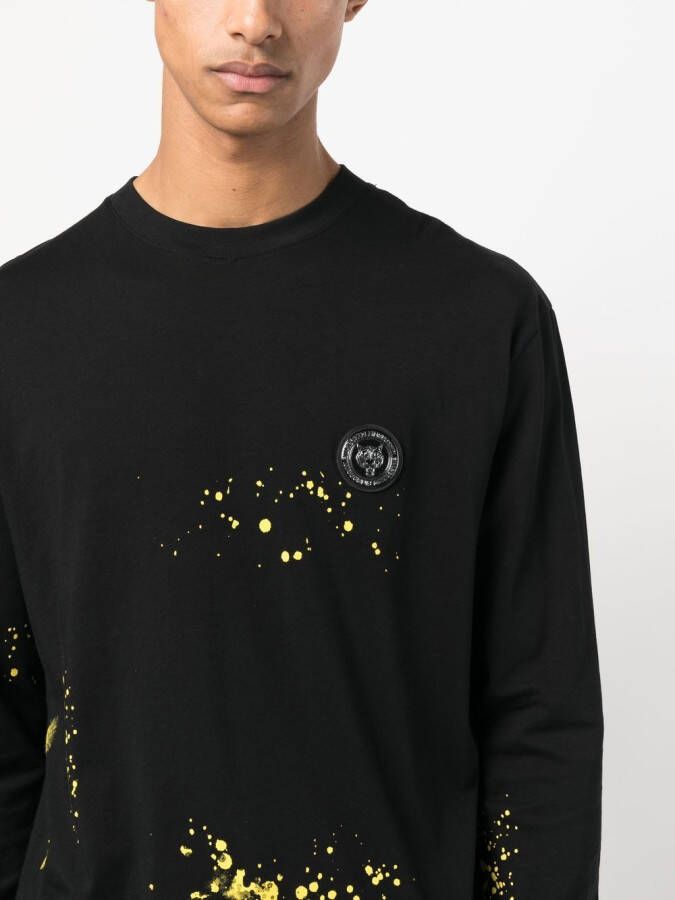 Plein Sport T-shirt met verfprint Zwart