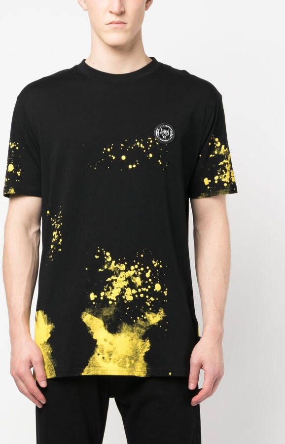 Plein Sport T-shirt met verfprint Zwart
