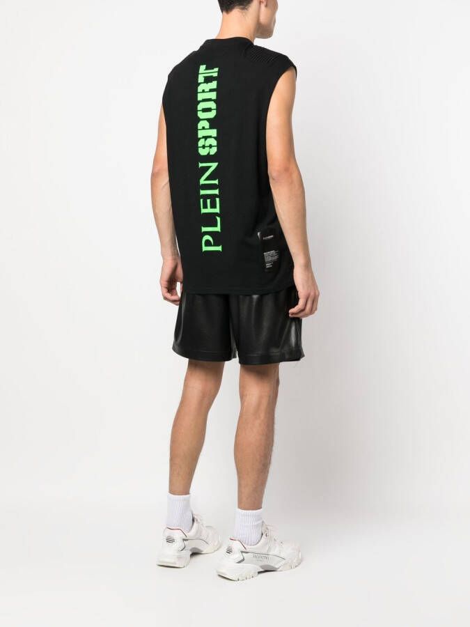 Plein Sport Tanktop met logopatch Zwart