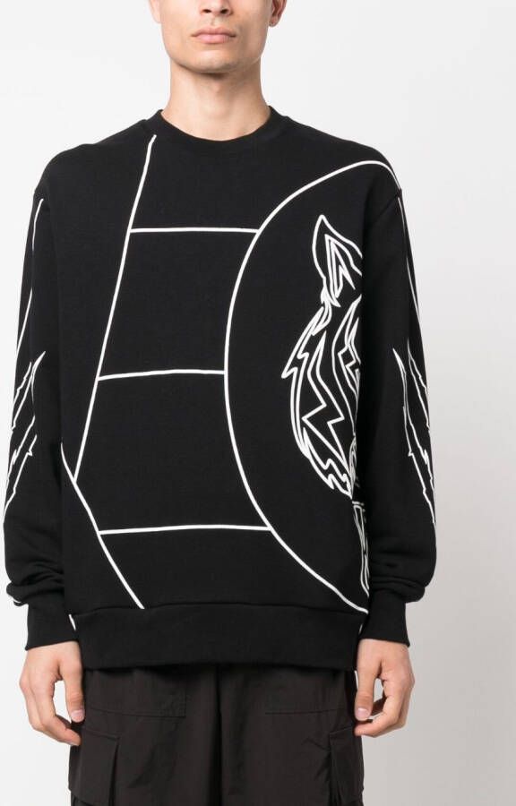 Plein Sport Sweater met print Zwart