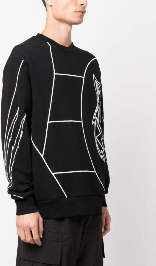 Plein Sport Sweater met print Zwart