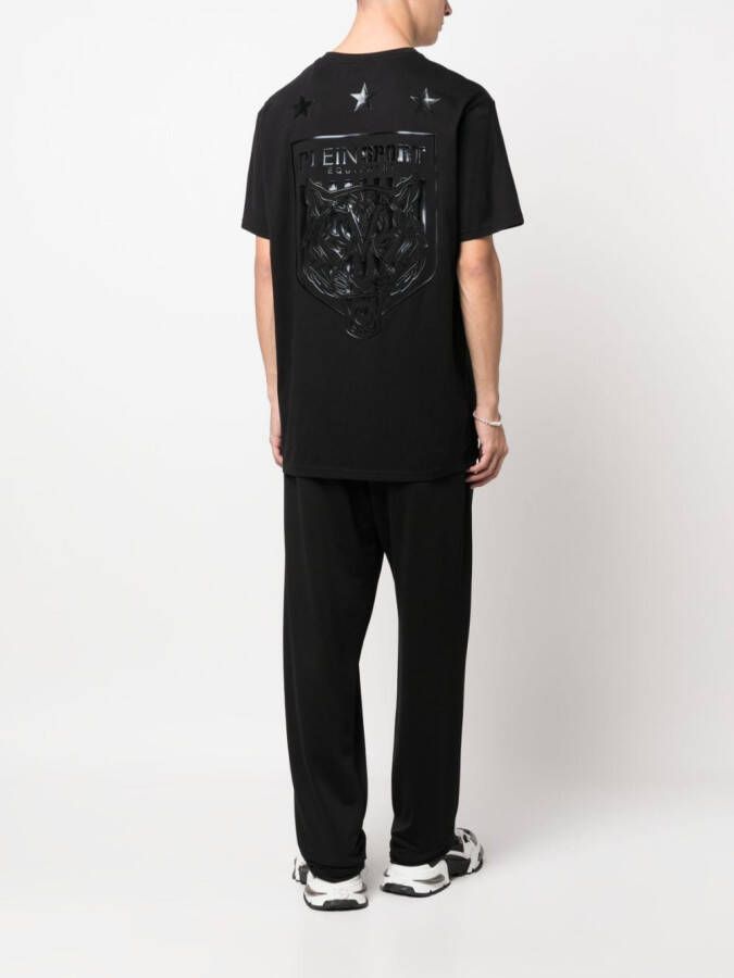 Plein Sport T-shirt met wapenschild Zwart