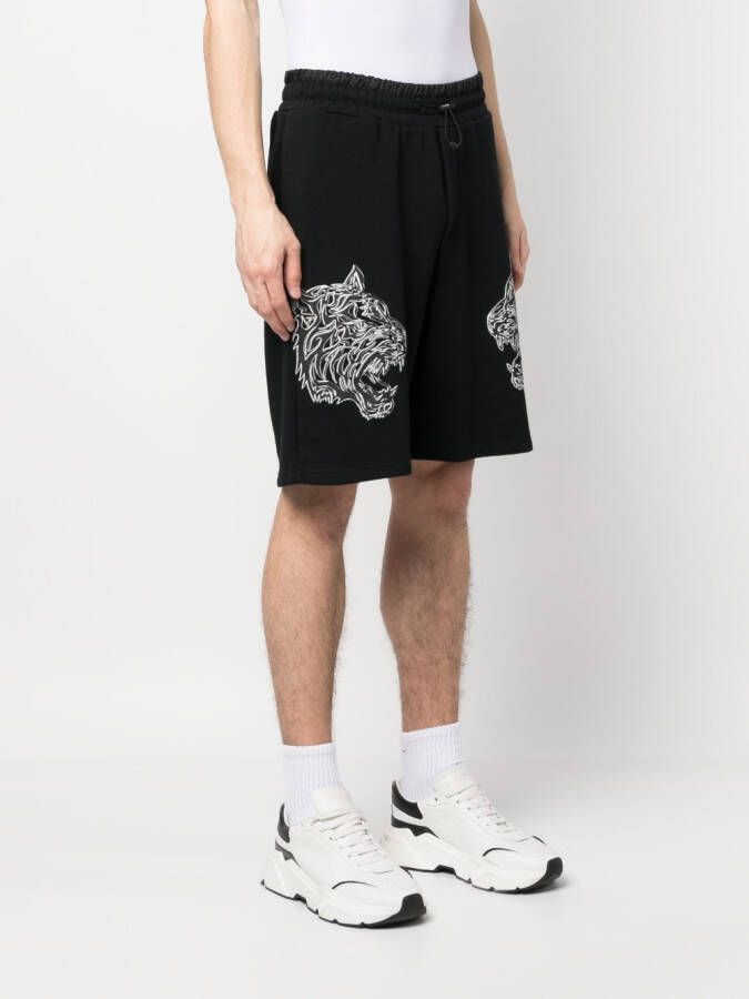 Plein Sport Shorts met elastische taille Zwart