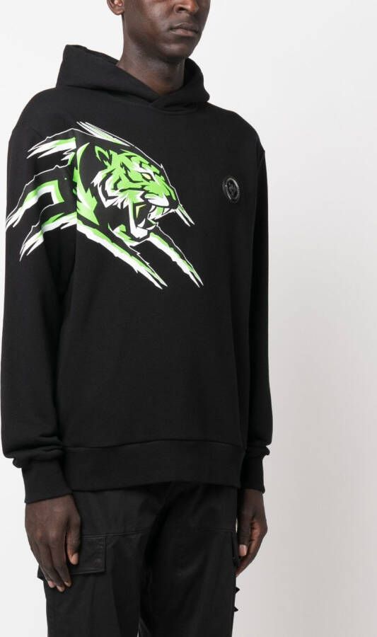 Plein Sport Hoodie met print Zwart