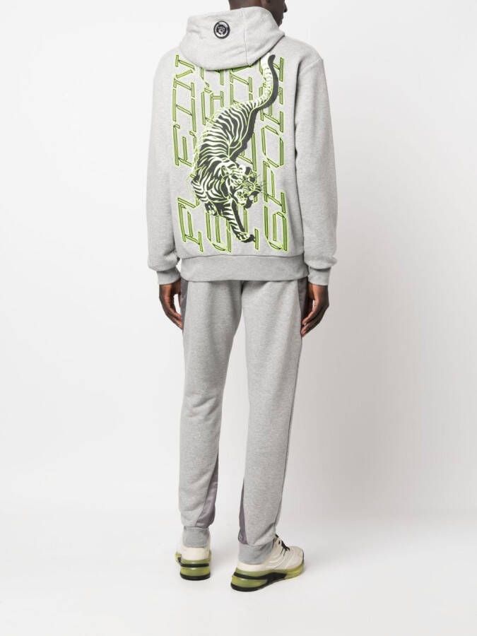 Plein Sport Hoodie met logoprint Grijs