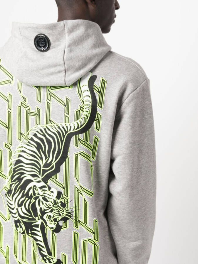 Plein Sport Hoodie met logoprint Grijs