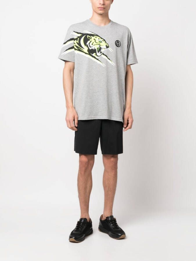 Plein Sport T-shirt met tijgerlogo Grijs