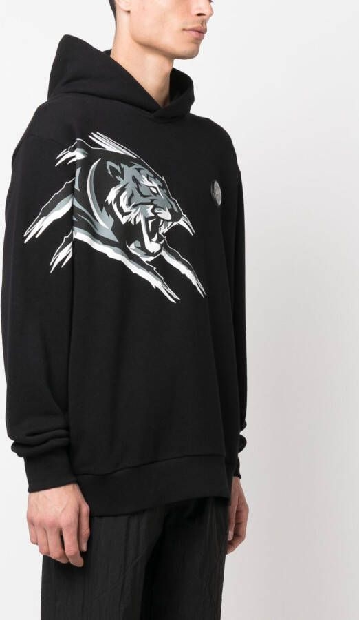 Plein Sport Hoodie met tijgerprint Zwart