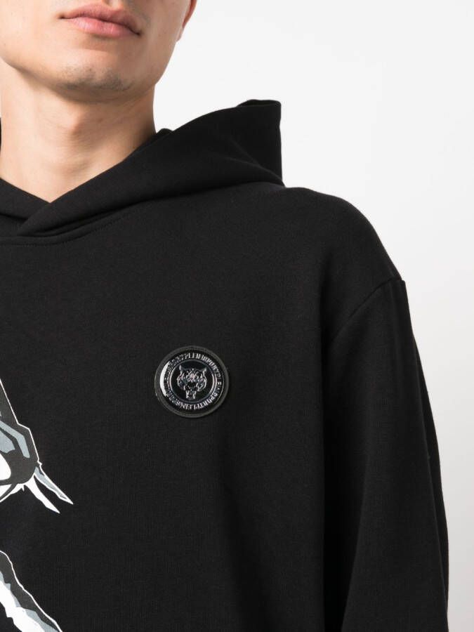 Plein Sport Hoodie met tijgerprint Zwart