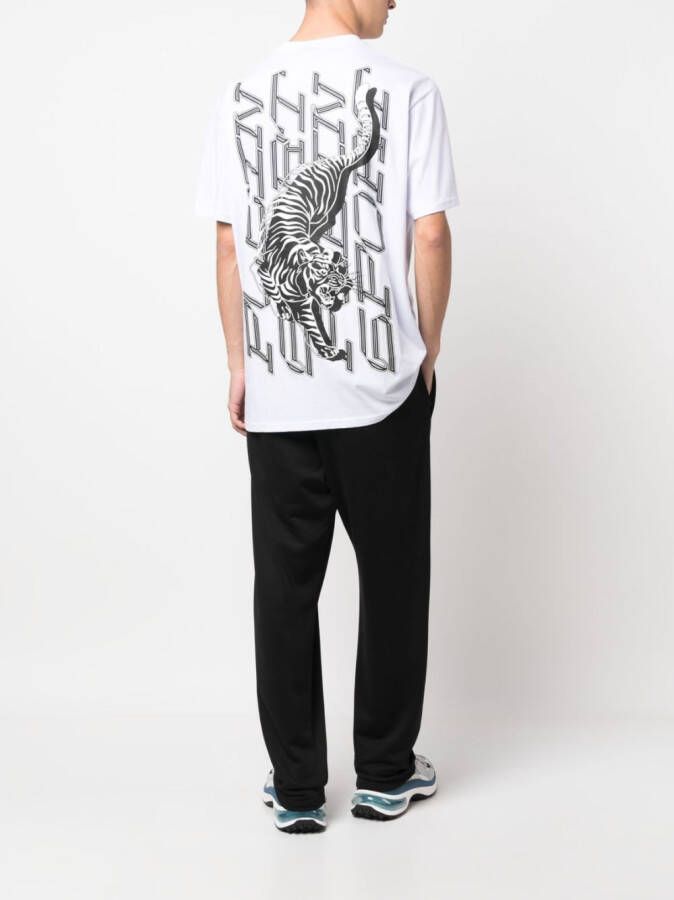 Plein Sport T-shirt met tijgerprint Wit