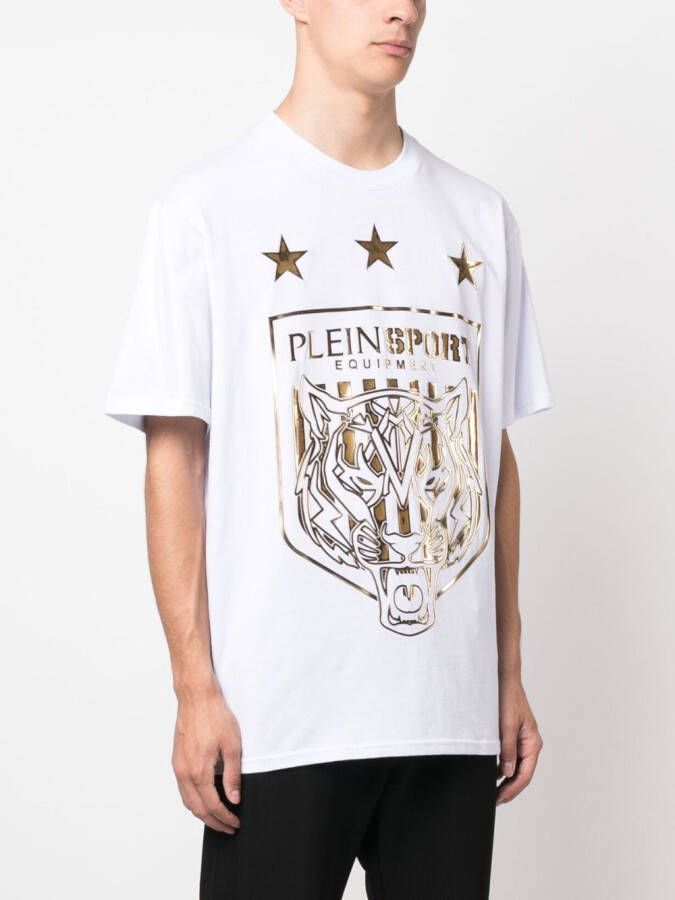 Plein Sport T-shirt met tijgerprint Wit