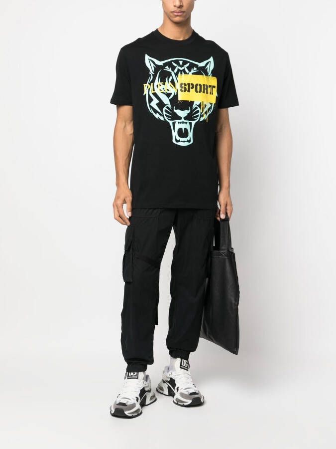 Plein Sport T-shirt met tijgerprint Zwart