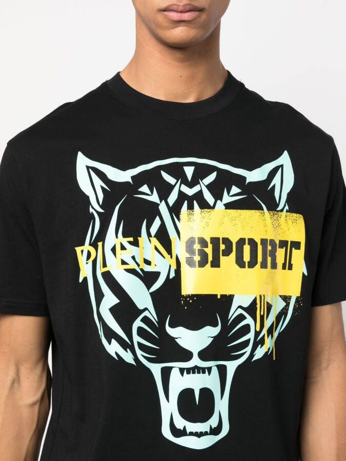 Plein Sport T-shirt met tijgerprint Zwart
