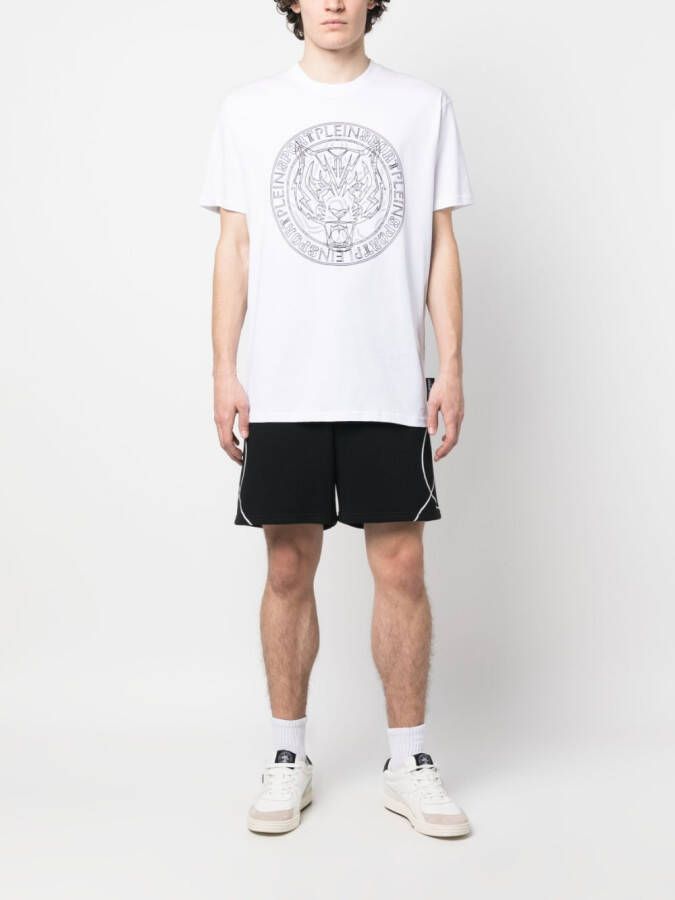 Plein Sport T-shirt met tijgerprint Wit