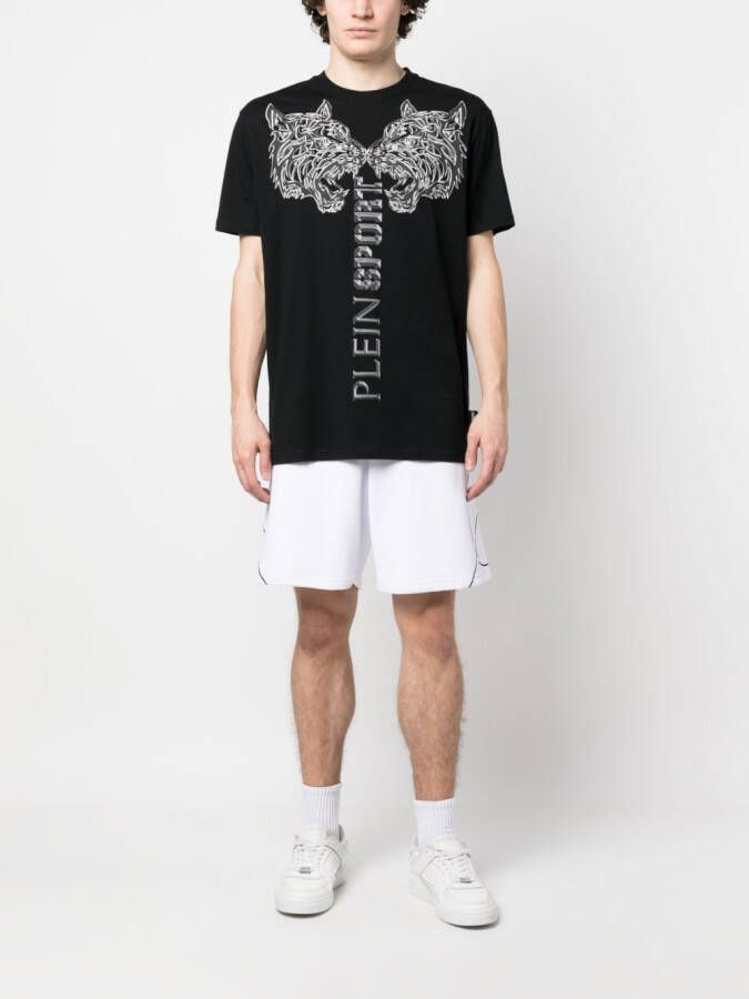 Plein Sport T-shirt met tijgerprint Zwart