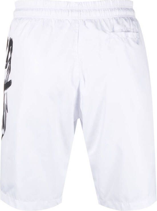 Plein Sport Zwembroek met logoprint Wit