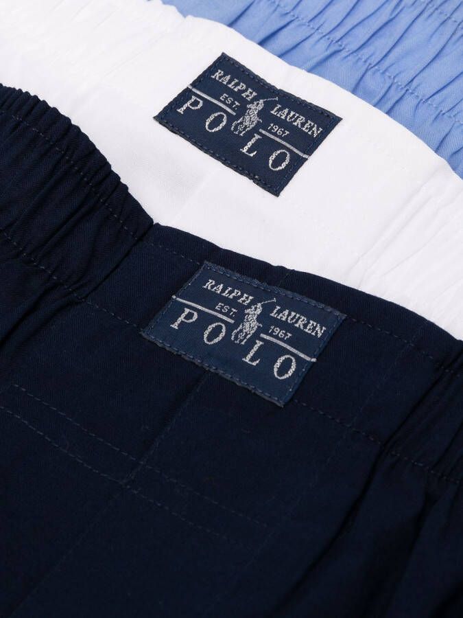 Polo Ralph Lauren Boxershorts met logopatch (set van 3) Blauw