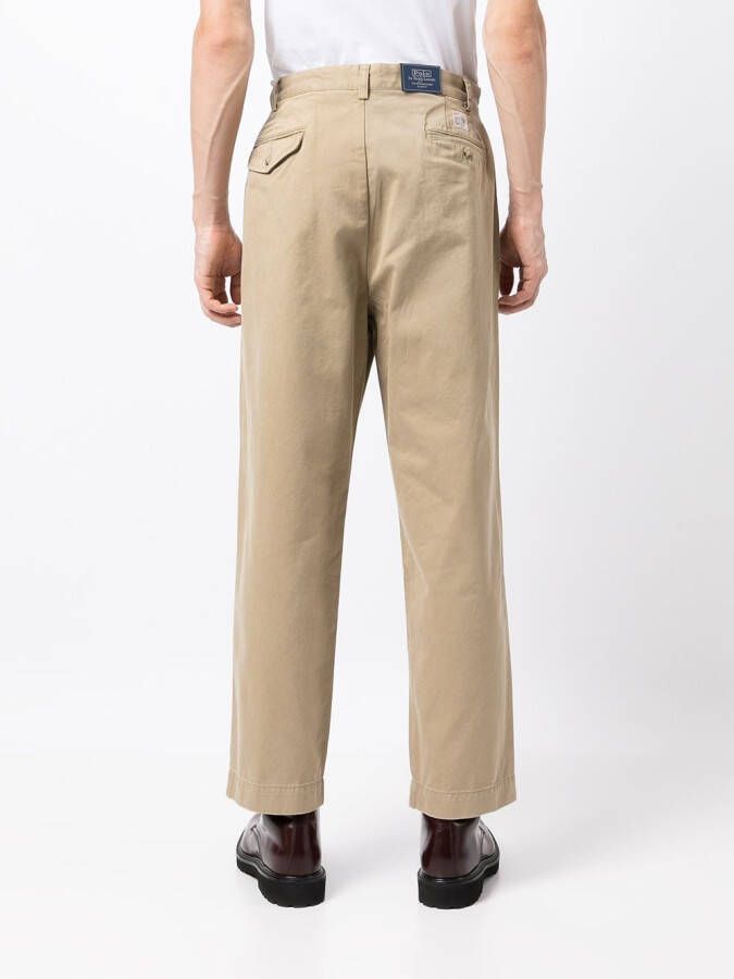 Polo Ralph Lauren Withman geplooide twill broek Bruin