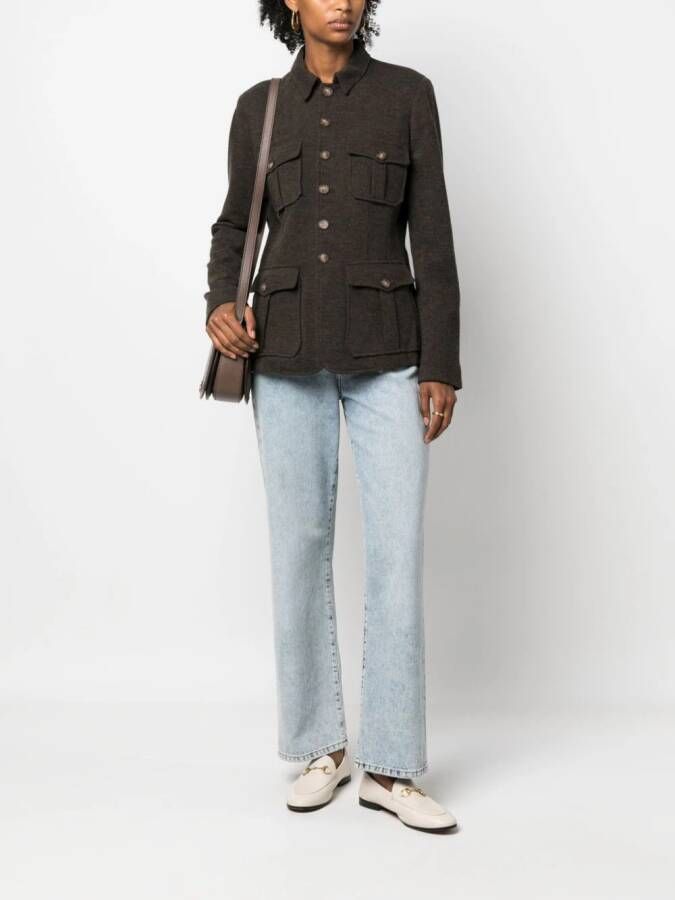 Polo Ralph Lauren Shirtjack met visgraat patroon Bruin