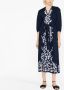 Polo Ralph Lauren Midi-jurk met geborduurde bloemen Blauw - Thumbnail 2