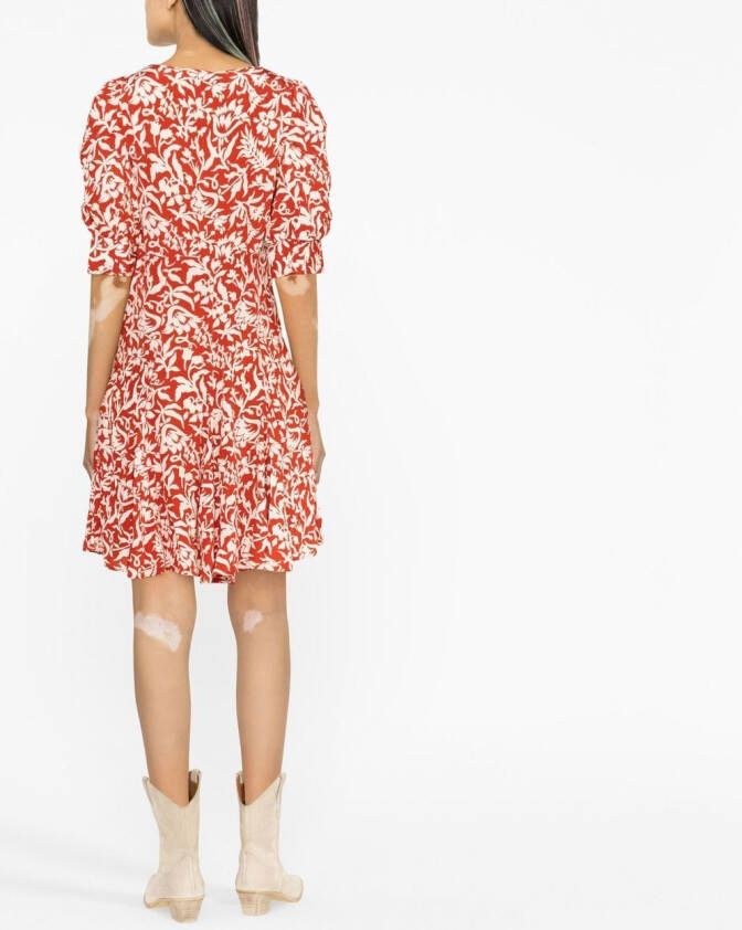 Polo Ralph Lauren Midi-jurk met bloemenprint Rood