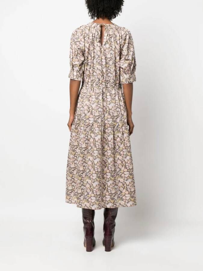 Polo Ralph Lauren Midi-jurk met bloemenprint Beige