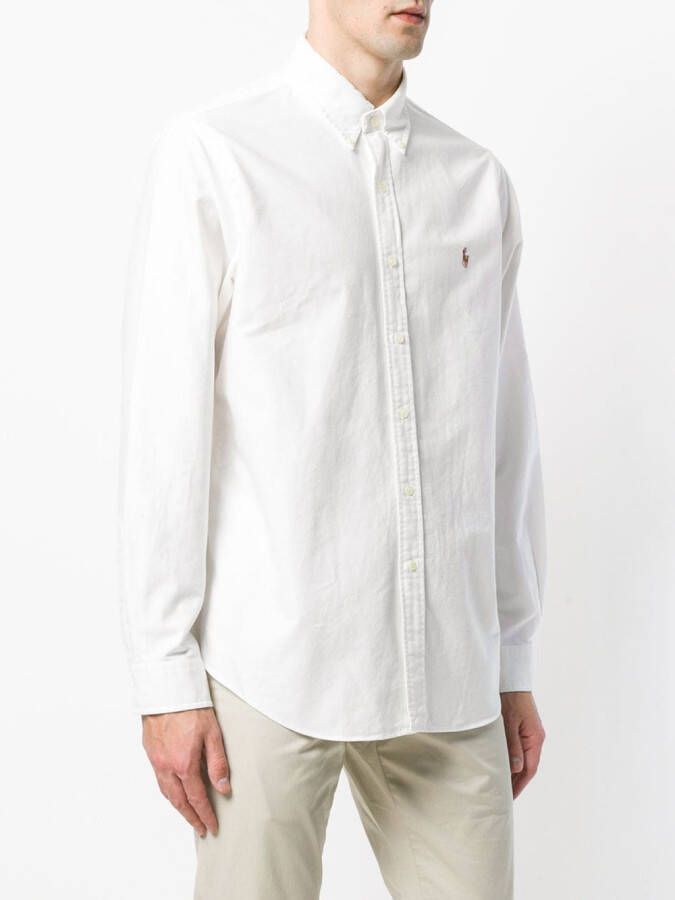 Polo Ralph Lauren geborduurd plaid shirt met logo Wit