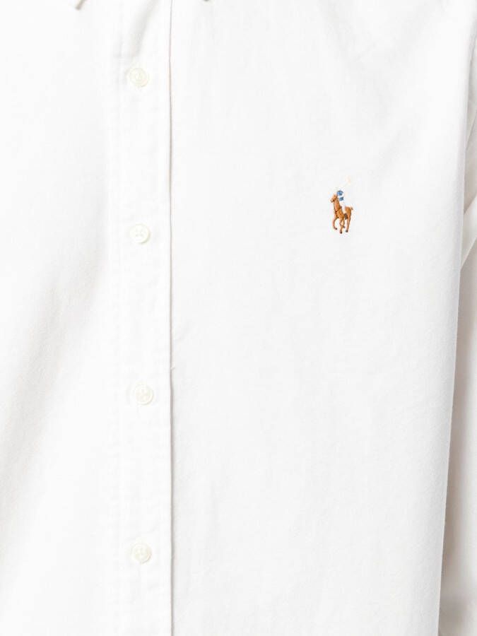 Polo Ralph Lauren geborduurd plaid shirt met logo Wit