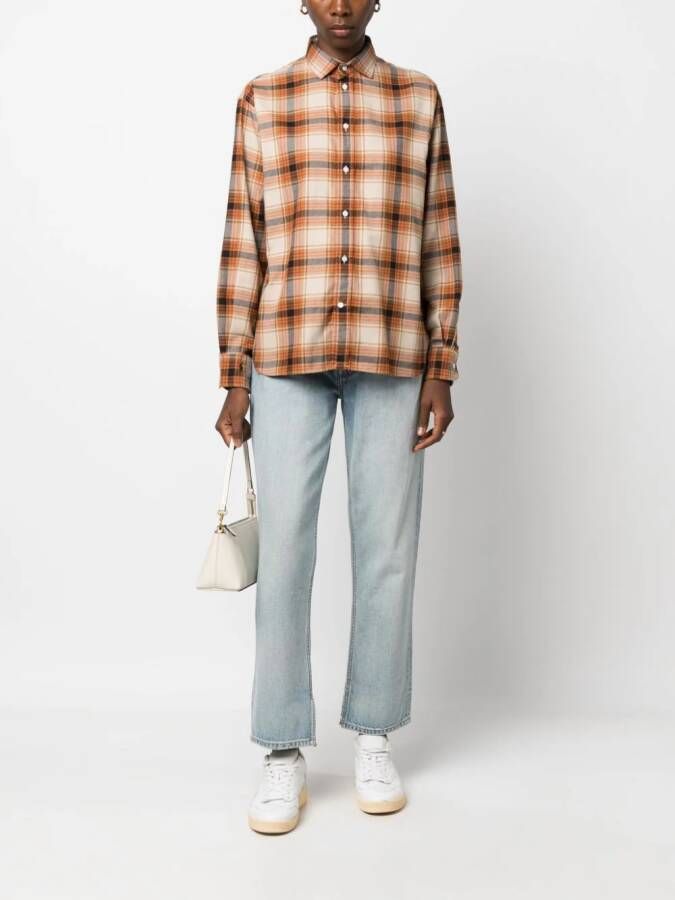 Polo Ralph Lauren Geruite blouse Bruin
