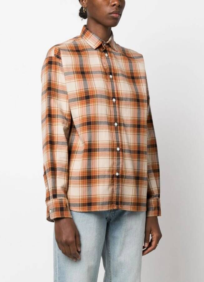 Polo Ralph Lauren Geruite blouse Bruin